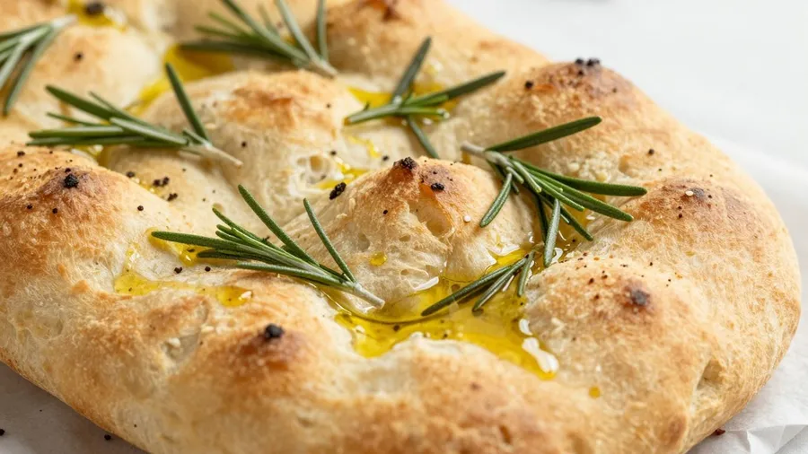 Italienische Focaccia mit Rosmarin und Olivenöl